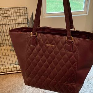 Vera Bradley quilted leather tote purple